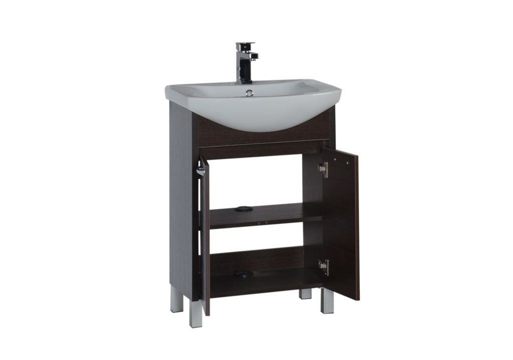 Тумба под раковину Aquanet Донна 60 венге (2 дверцы) sun-id-275360 - Вид №2