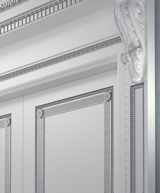 Ch2-2 Tifernoit Лакированная дверь с серебряными рамами Porte  - Вид №2