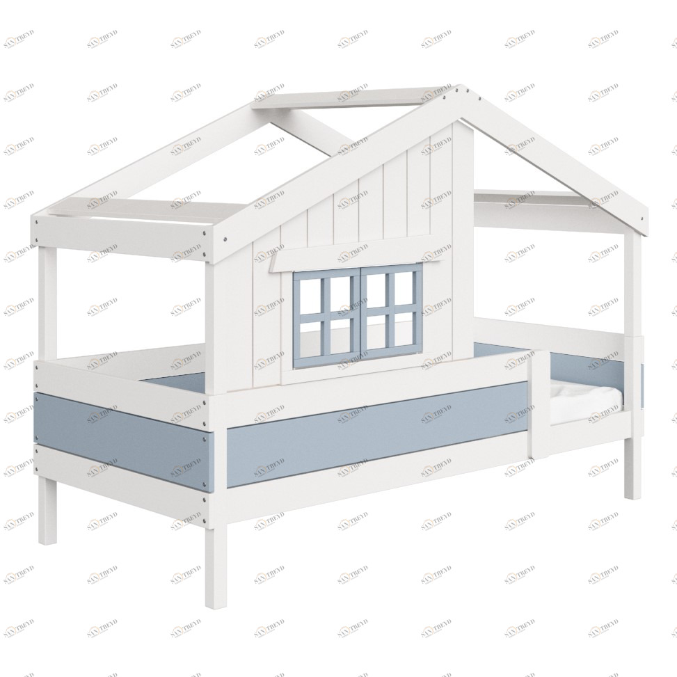 Кровать одноярусная белая с серым "Шале L" ELLIPSE ELLIPSE HOME 00-3951313 Белый;серый Santreyd 
