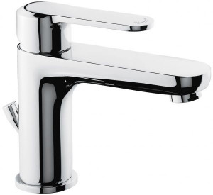 77003CR/N Emmevi Nefer, однорычажный смеситель для раковины с донным клапаном, цвет хром/черный