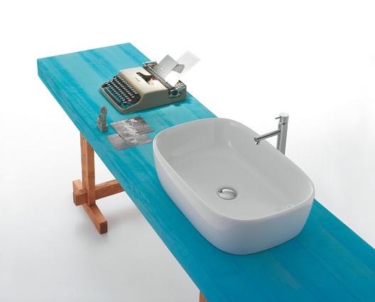 Ge045/044/043 bi Накладная раковина на столешницу  овальная Ceramica Globo Genesis - Вид №3