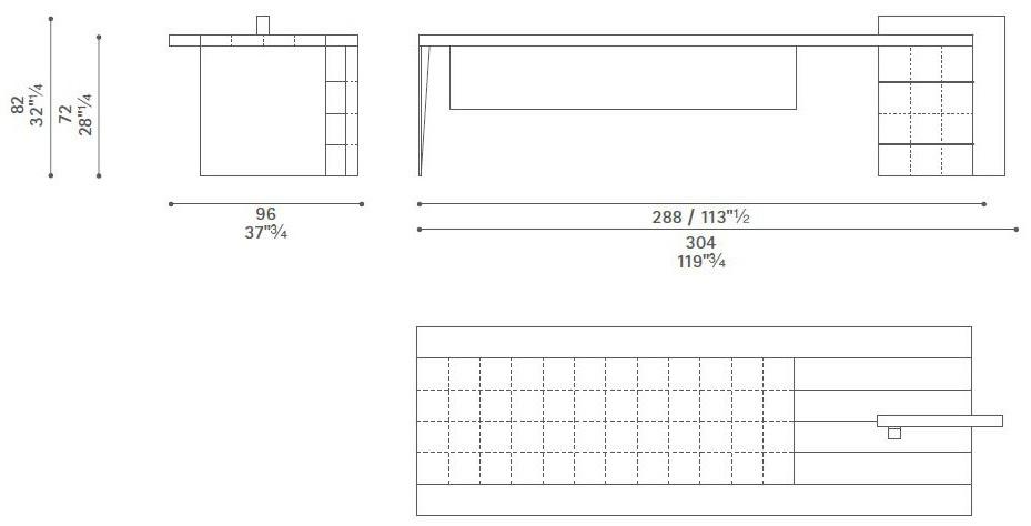 Poltrona Frau Прямоугольный письменный стол из дерева с ящиками L'ufficio - sistemi direzionali sun-id-1497260 - Вид №4