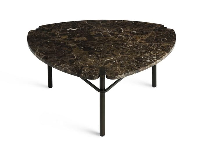 Мраморный треугольный журнальный столик ROCHE BOBOIS PASEO ARCH-00096245
