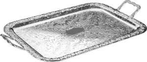 10611777 Queen Anne Поднос прямоугольный с ручками Queen Anne 44х25см, сталь, посеребрение Сталь нержавеющая с посеребрением