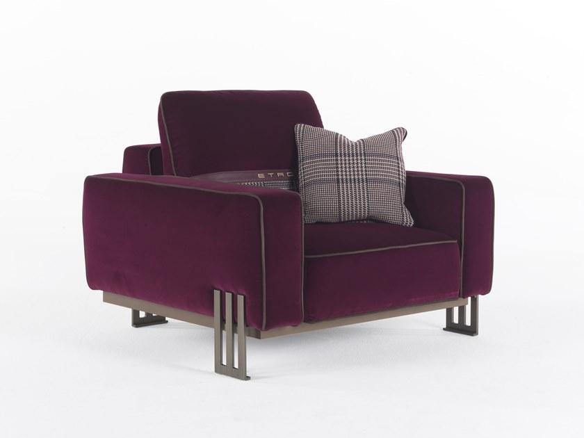 ETRO Home Interiors Мягкое бархатное кресло с подлокотниками Klee E.kle.221.a - Вид №1