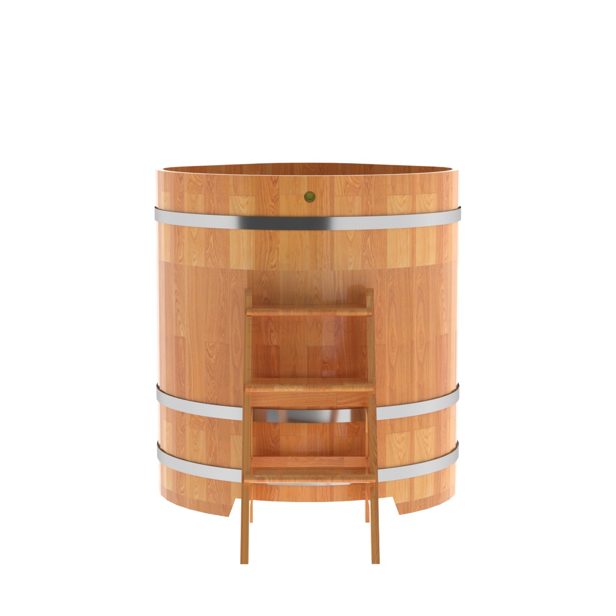 1568 Купель угловая из сращенных ламелей лиственницы 1,03х1,03х1,2 натуральный Alyarus  - Вид №3