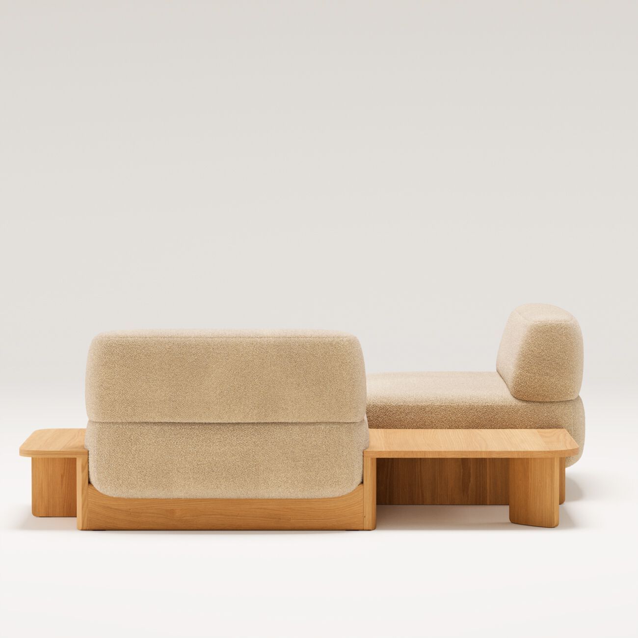 Угловой диван из ткани и дуба с шезлонгом Wewood купол ARCH-00078986 - Вид №13