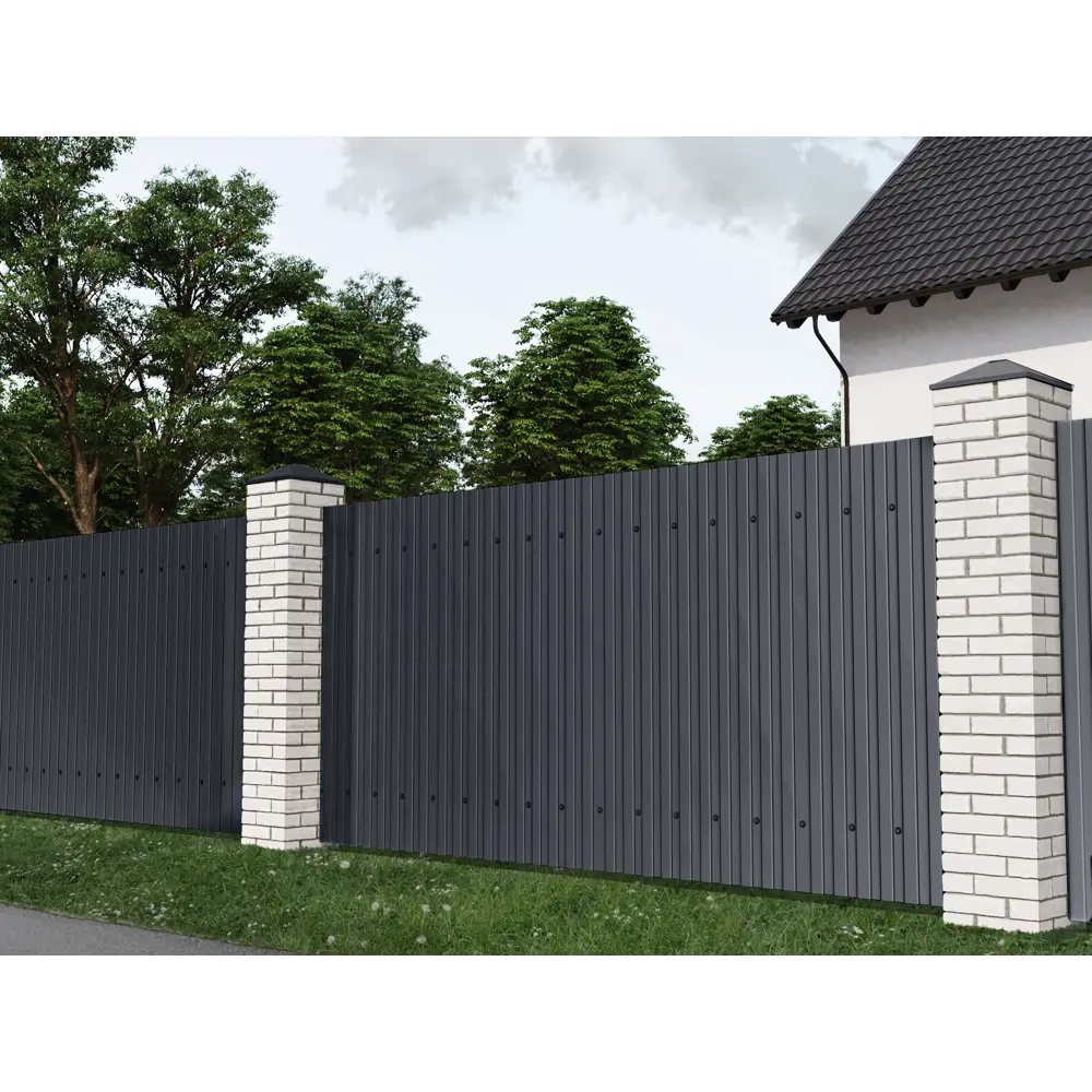 Профнастил С8 0.3 мм 1200x1800 мм RAL 7024 серый Santreyd STLM-2078966 - Вид №2