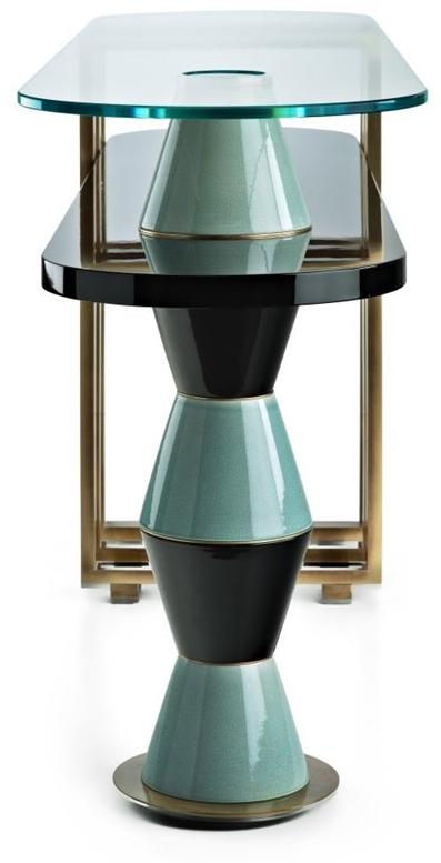 MARIONI Овальная лакированная деревянная консоль Palm 02965 - Вид №3