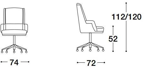 VOLPI Кресло поворотное на 5 спиц с подлокотниками Luigi volpi Lv-34001 - Вид №1