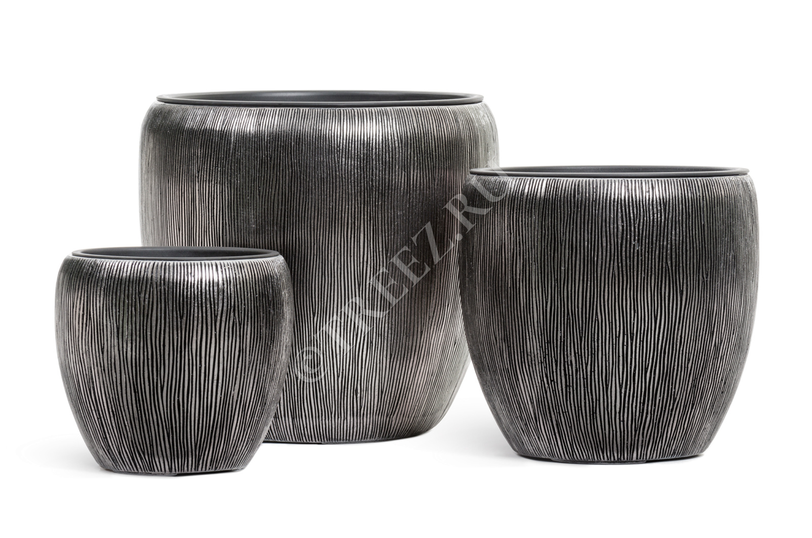 41.3320-06-044-DSL-30 Кашпо  Effectory - серия Wow - Конус-Чаша - Стальное серебро Цветочная коллекция 