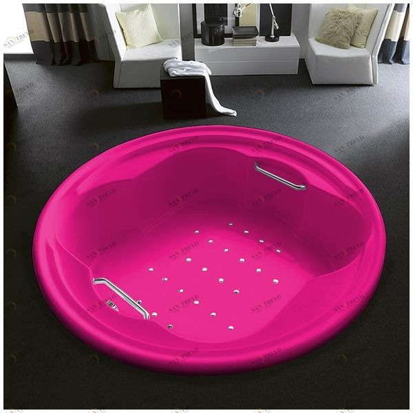 Ванна Gruppo treesse Perla V669C розовая с аэромассажем круглая большая свободностоящая STAV669CR