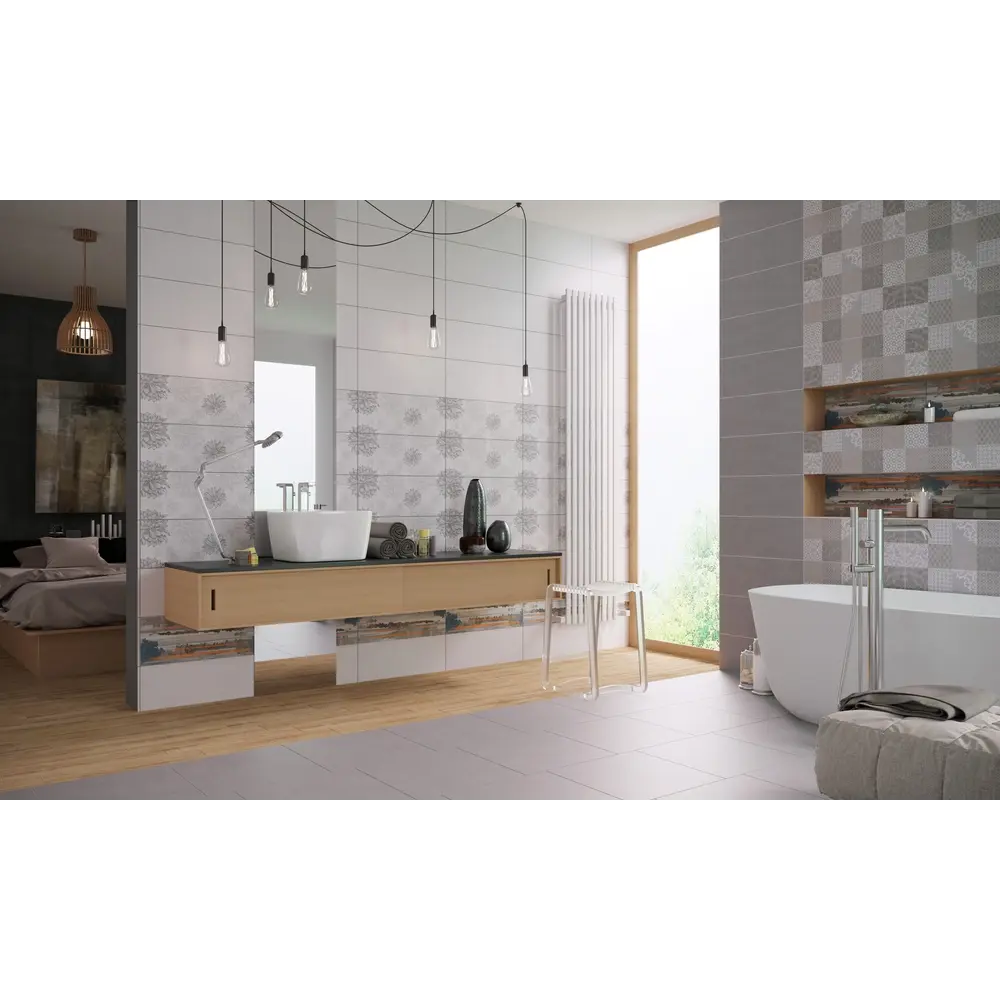 Плитка настенная Osaka Wave 20x50 см 1.3 м² цвет серый 82497525 STLM-2080010 Golden Tile - Вид №4