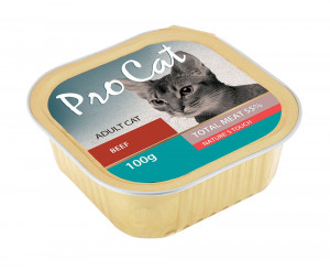 ПР0043777 Корм для кошек говядина конс. 100г Pro Cat
