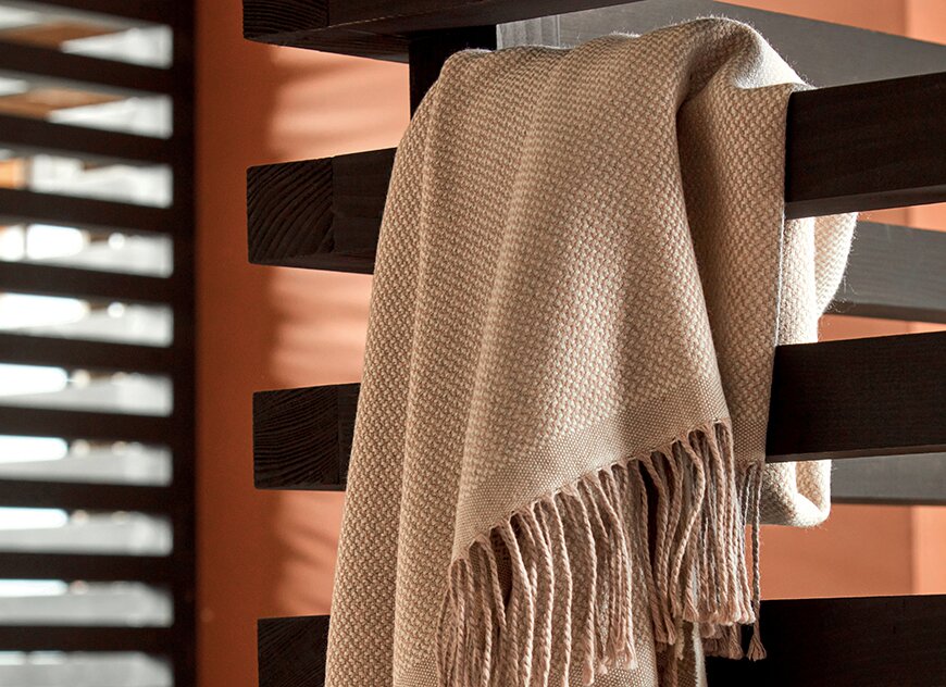 COSY_CH плед бежевый 130/170 шерсть меринос, 220 г/м Blanc des Vosges Santreyd 