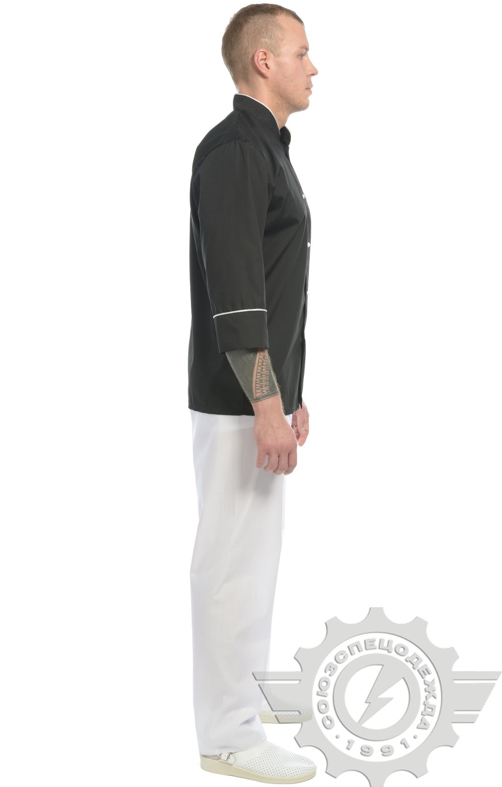 69101 Куртка поварская "Люкс-Лайт" черная  Повар  размер 48-50/170-176 Спецодежда  - Вид №8