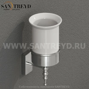 PABC40; PARB40 Настенный держатель с керамическим стаканом (комплект) 8 см Хромированный Globo Paestum Италия