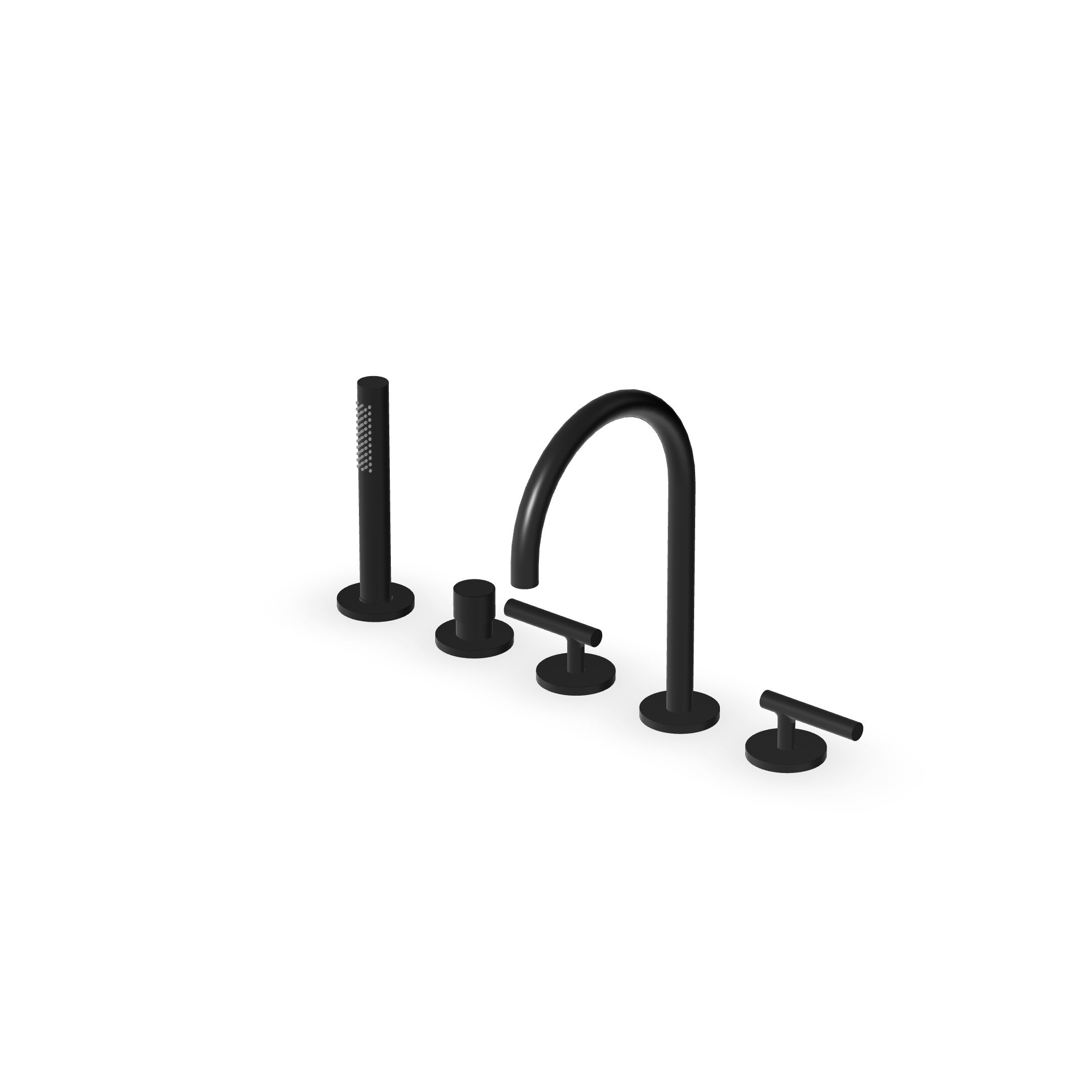 Смеситель для ванны с 5 отверстиями и ручным душем Zucchetti Pan S ARCH-00096596 - Вид №16