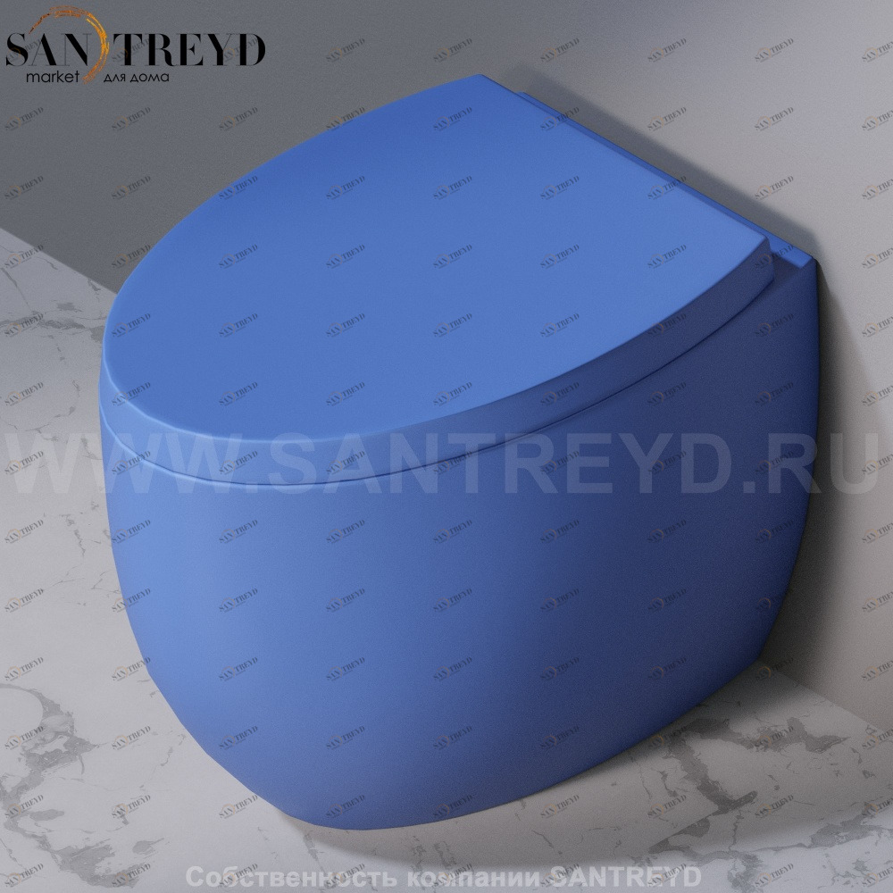 S541T0R0V6.140 Приставной унитаз напольный Синий A. e T. Italia OVAL Италия AeT ITALIA