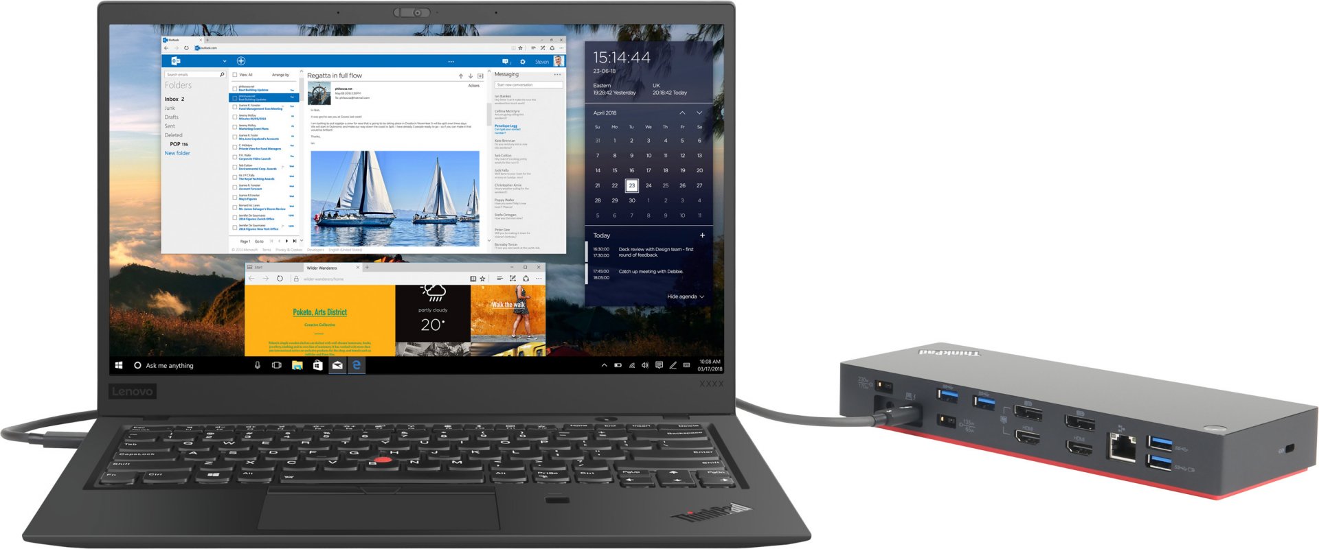 40AN0135EU thinkpad thunderbolt 3 dock gen 2 for p51s, p52s, t570/t580, x1 yoga (2&3 gen) Lenovo Santreyd  - Вид №5