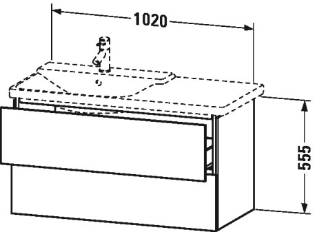 LC625105252 Тумбочка подвесная L-Cube #LC6251 1020 x 481 мм Европейский дуб, декор Duravit - Вид №1