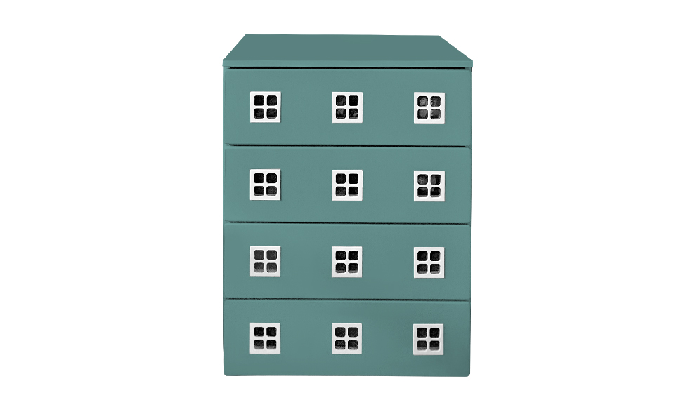 Комод детский малый с 4 ящиками и декором "Амстердам" МАНДАРИН АМСТЕРДАМ 179519 Красный Santreyd  - Вид №2