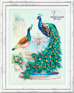 130-001 Павлины Набор для вышивания Чудесная Игла 30 х 40 см Чудесная игла