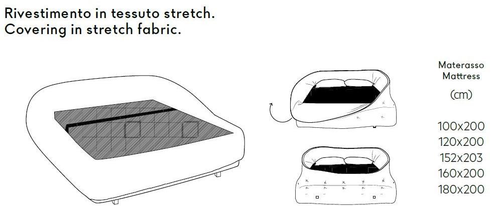 Lago Кровать двуспальная с обивкой Colletto sun-id-1364733 - Вид №2