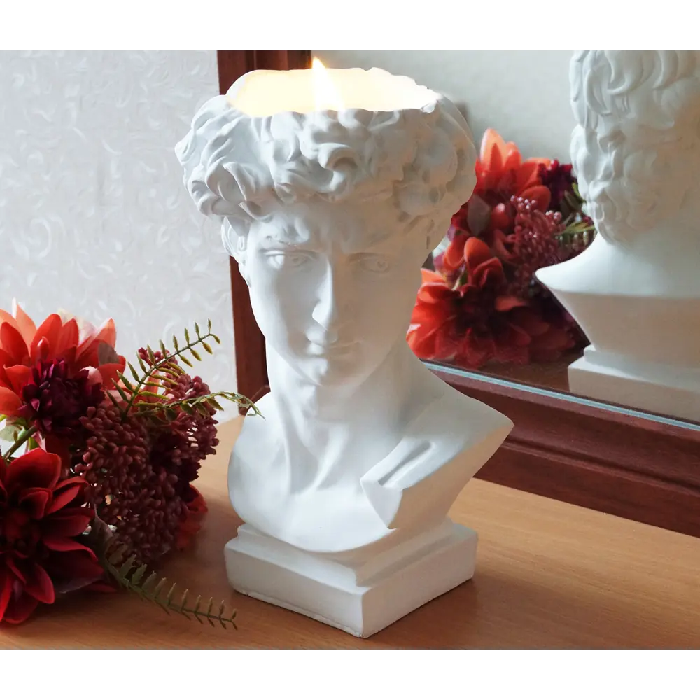 Свеча в гипсе Голова Давида белая 27.7 см EVIS STLM-2000498 - Вид №2