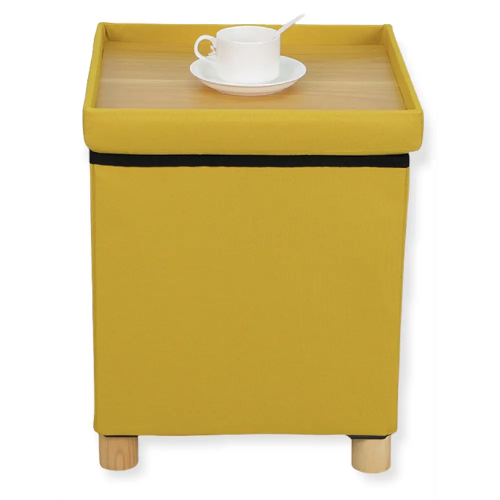 Пуф-столик складной 38x38x43 см цвет желтый DREAM RIVER STLM-2107195 - Вид №2