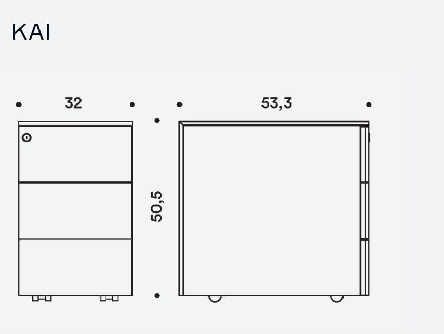 Окрашенный металлический офисный комод с замком IBEBI Kai ARCH-00089292 - Вид №7