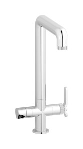 BOLD Кухонный смеситель 4-в-1 на одно отверстие для раздачи проточной и натуральной фильтрованной воды, холодной фильтрованной и газированной фильтрованной воды WE ARE IB b2385cc Chrome Puro