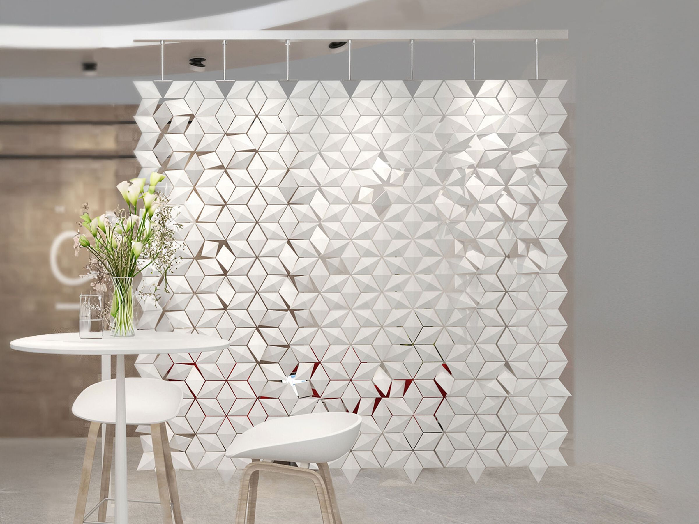 Подвесная перегородка bloomming FACET 238x226cm bianco ARCH-00010947