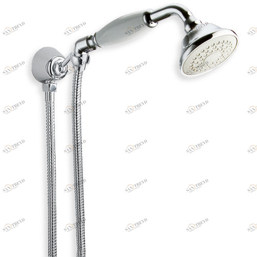 CRIPD444 Держатель для ручного душа с розеткой, ручным душем с защитой от накипи и гибким шлангом Cristina Rubinetterie 