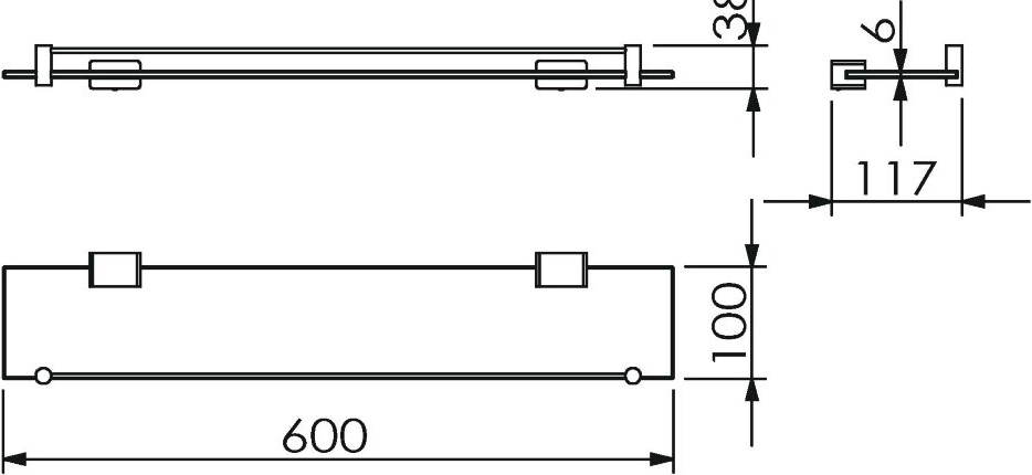 11351E Полка подвесная цвет хром LANGBERGER VICO - Вид №2