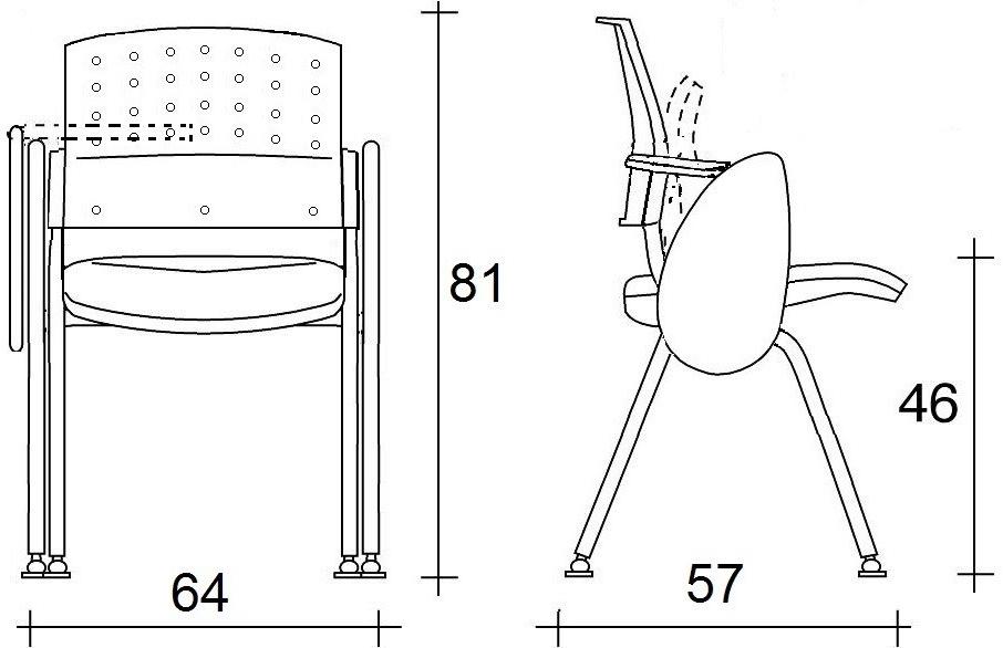 TALIN Штабелируемый стул для конференций из ткани с подлокотниками с клапаном Nesting sun-id-1428248 - Вид №1
