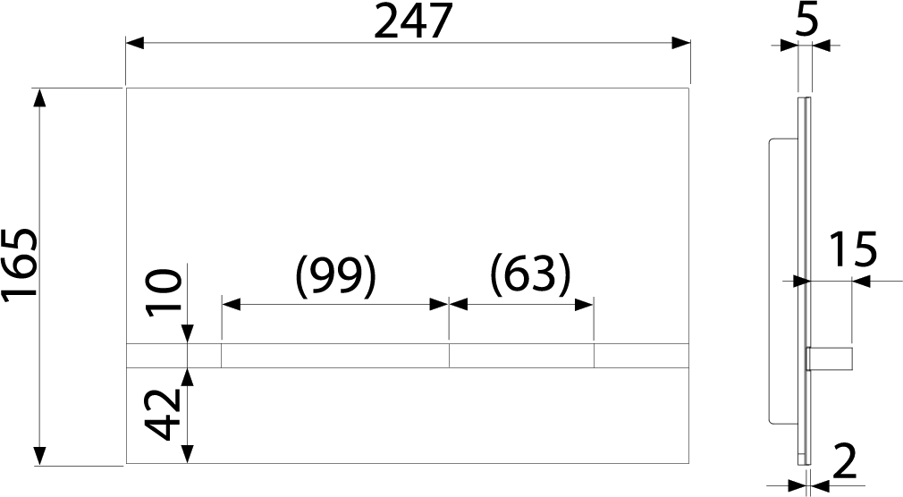 Кнопка управления для скрытых систем инсталляции, стекло-белый ALCAPLAST STRIPEGL1200 - Вид №1