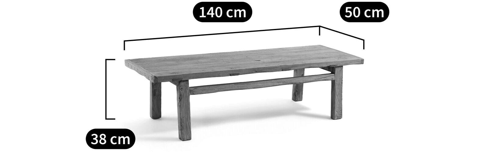 Прямоугольный журнальный столик из вяза AMPM Сумико ARCH-00091392 - Вид №5