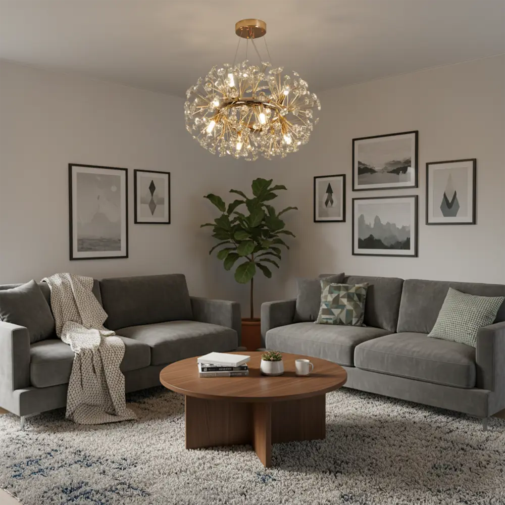 Люстра подвесная Nessa 8 ламп 18 м² цвет золото/прозрачный ESTARES STLM-2180323 - Вид №7