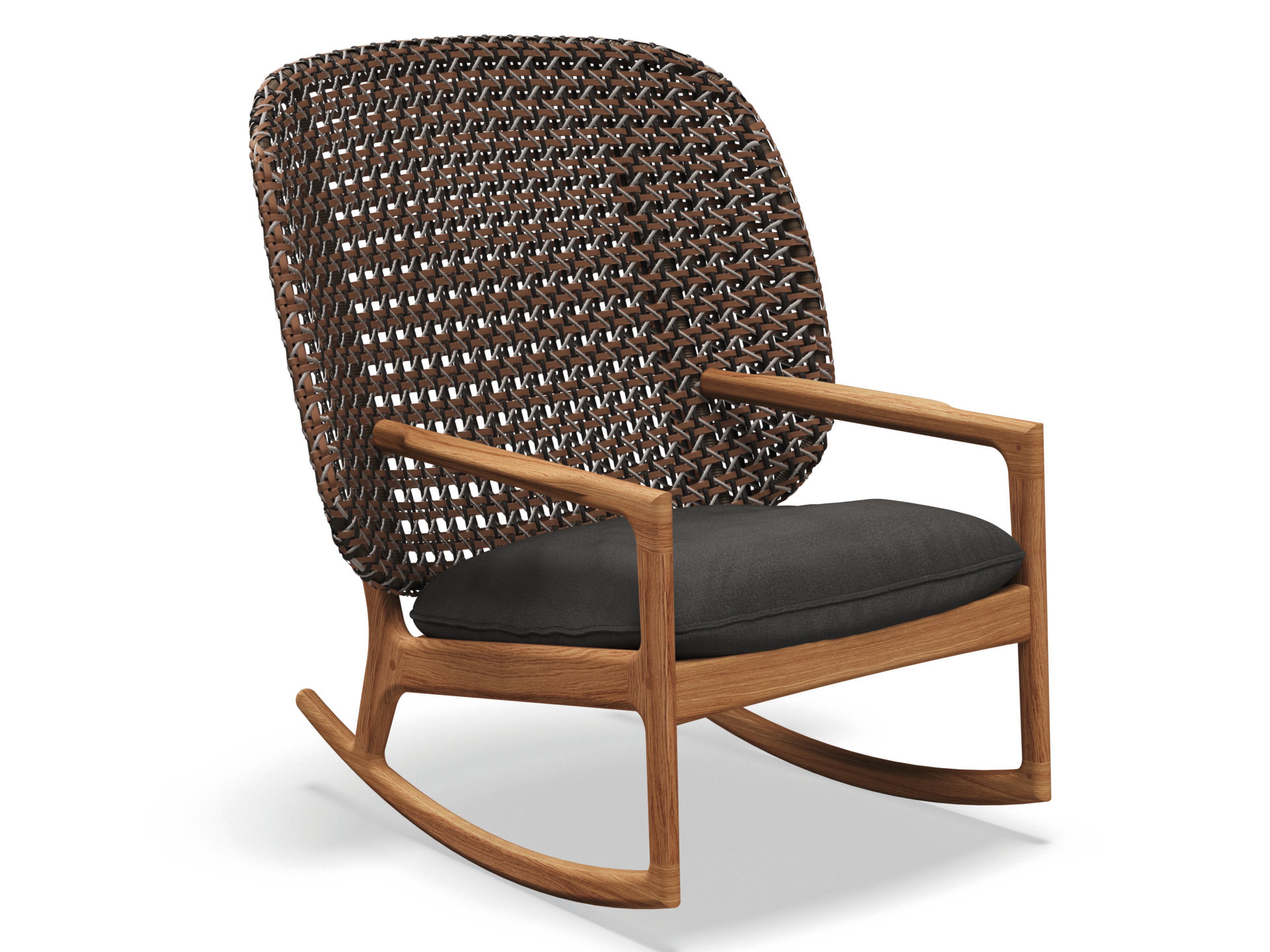 Плетеное кресло-качалка из тикового дерева с подлокотниками Gloster ARCH-00002857 - Вид №3