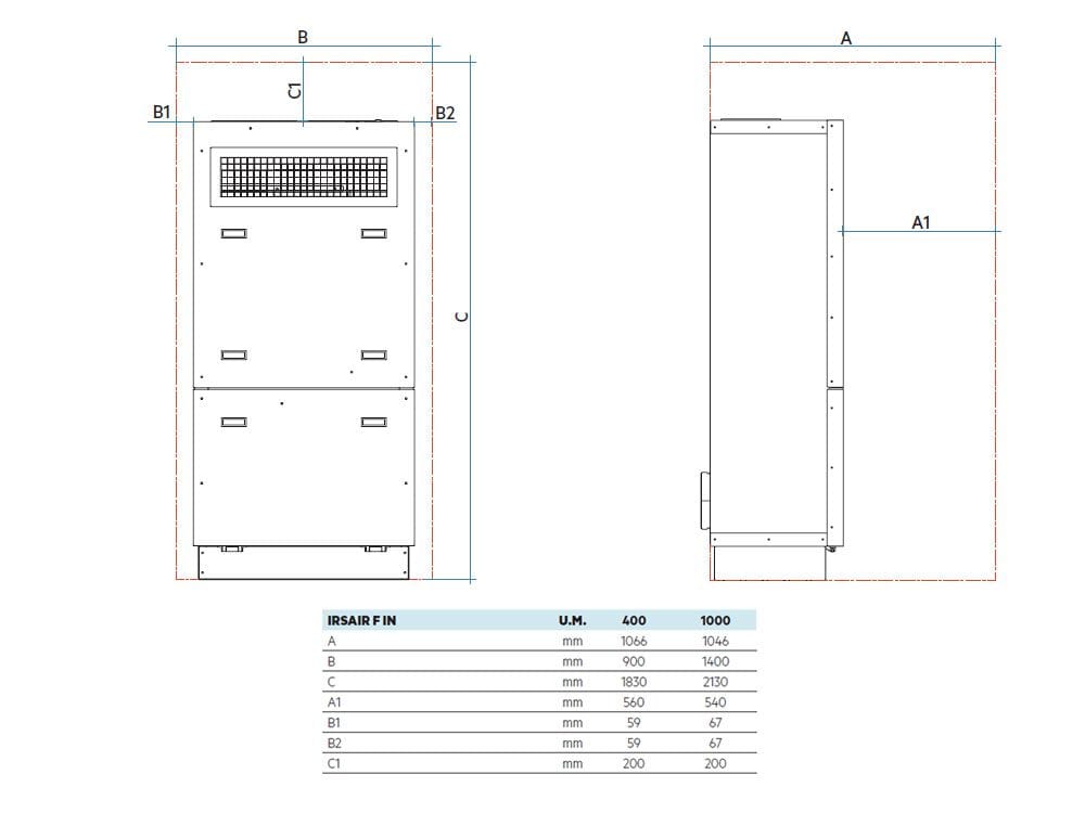 Децентрализованный двухпоточный вентиляционный блок с цоколем Irsap IRSAIR F IN ARCH-00029884 - Вид №2