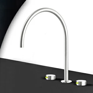 Смеситель для раковины сталь глянцевая с зеленой ручкой Toki Radomonte TKI26LCIL33