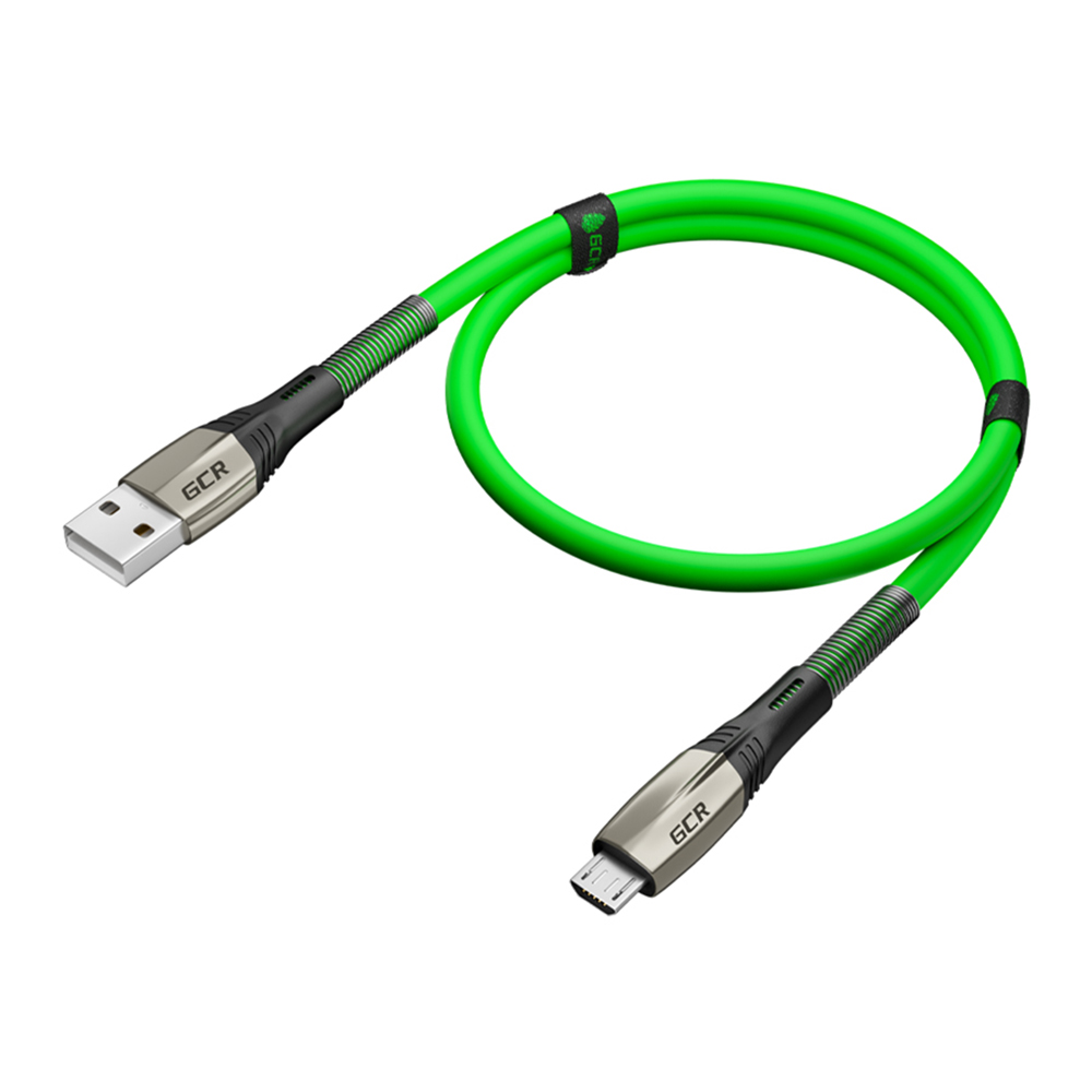 GCR-51963 Gcr кабель 1.2m microusb series mercedes & spring, green, для зарядки, no sync data, 22 awg, Greenconnect Santreyd  - Вид №3