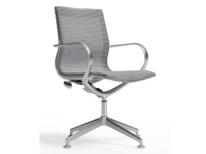 Стул с регулируемой высотой на алюминиевом насесте с подлокотниками