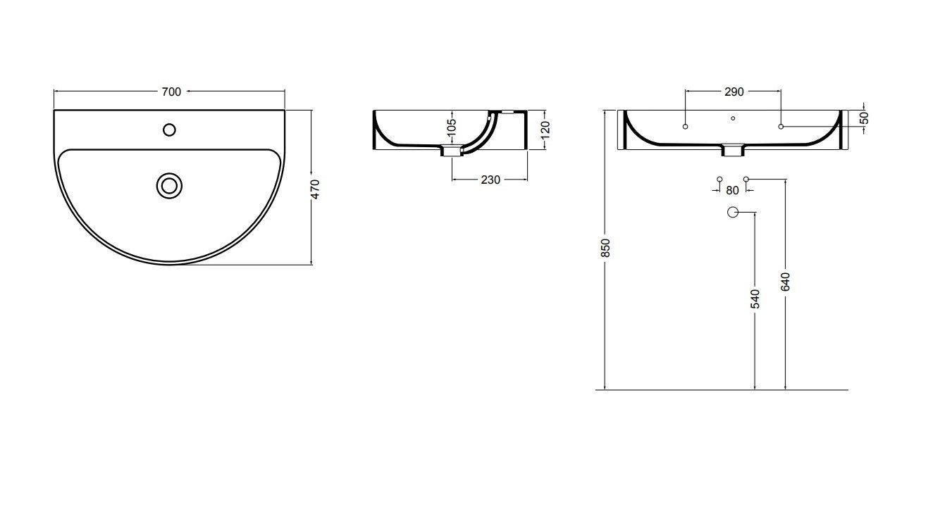 Керамическая круглая столешница с переливом Axa Prisma Sink обычная чаша ARCH-00019296 - Вид №5