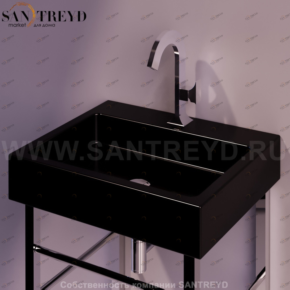 U60NERO Подвесная раковина настенная прямоугольная Simas Frozen черная