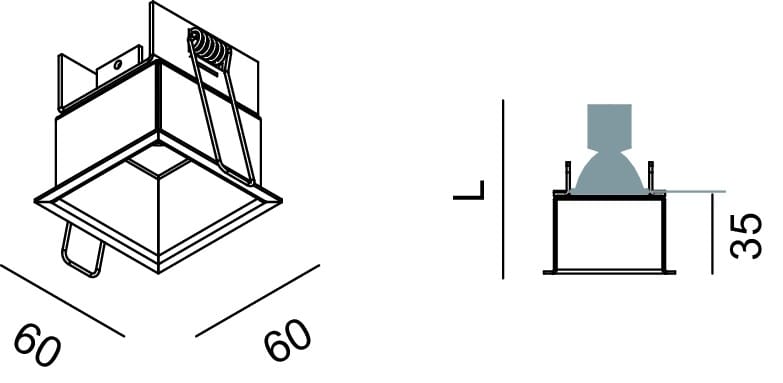Окрашенный металлический встраиваемый прожектор Lucifero's MINIFRAME ARCH-00120866 - Вид №4
