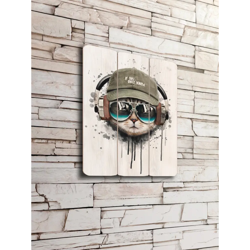 Картина на МДФ Кот хипстер 30x40 см POSTERMARKET STLM-2169949 - Вид №3