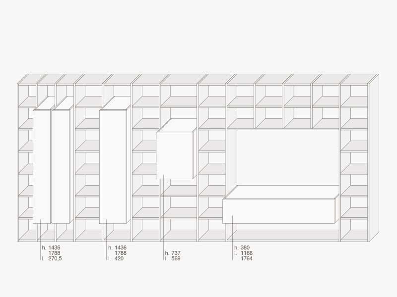 Индивидуальный модульный модульный книжный шкаф Lema Selecta ARCH-00117006 - Вид №41