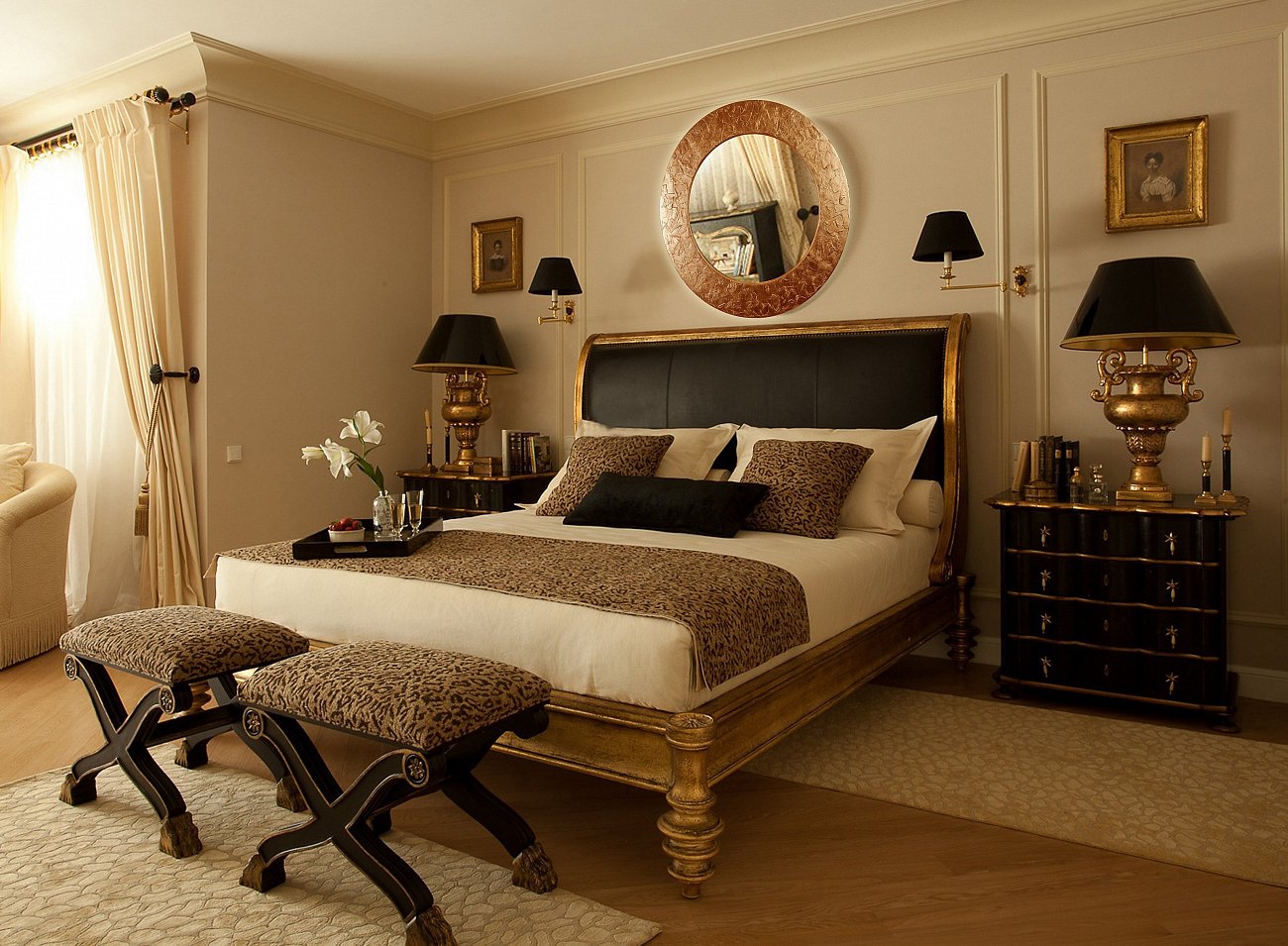 Бронзовое зеркало круглое настенное PIECES IN SHAPE FASHION 00-3860113 Бронза - Вид №3